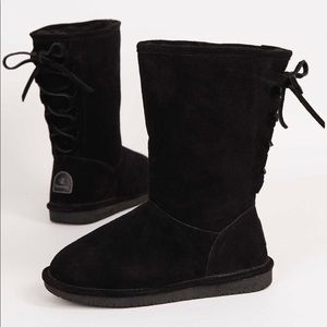 NEW! BEARPAW Suede lace-up Phyllis Boot Black 7M